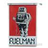 Image 1 : "FUEL MAN" Double Sided Gas Station Metal Sign