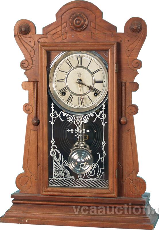 Early Wooden Waterbury Clock Company Mantel Clock