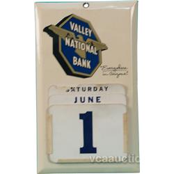 "Valley National Bank" Tin Advertising Bank Sign