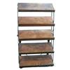 Image 1 : Early Oak & Cast-Iron 5 Shelves Folding Display Rack