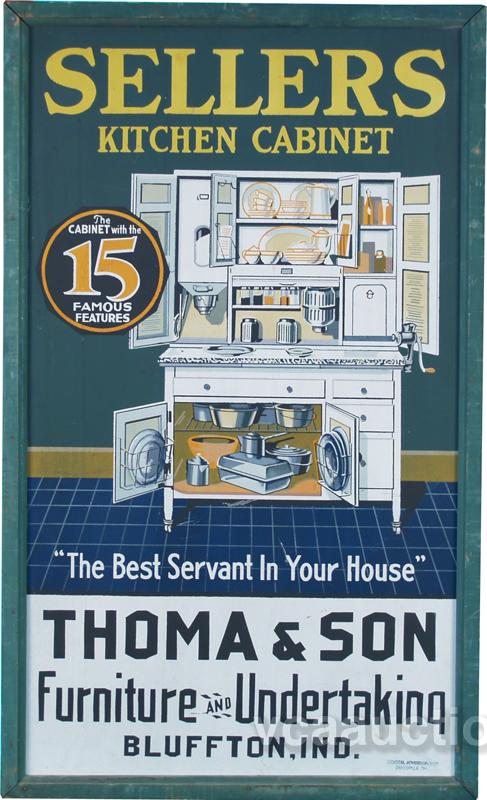 Sellers Kitchen Cabinet Tin Advertising Sign