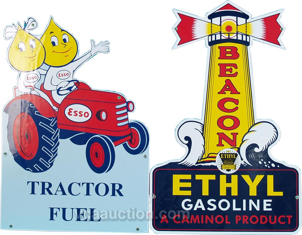 Lot Of 2 DieCut Porcelain Signs (Reproductions)