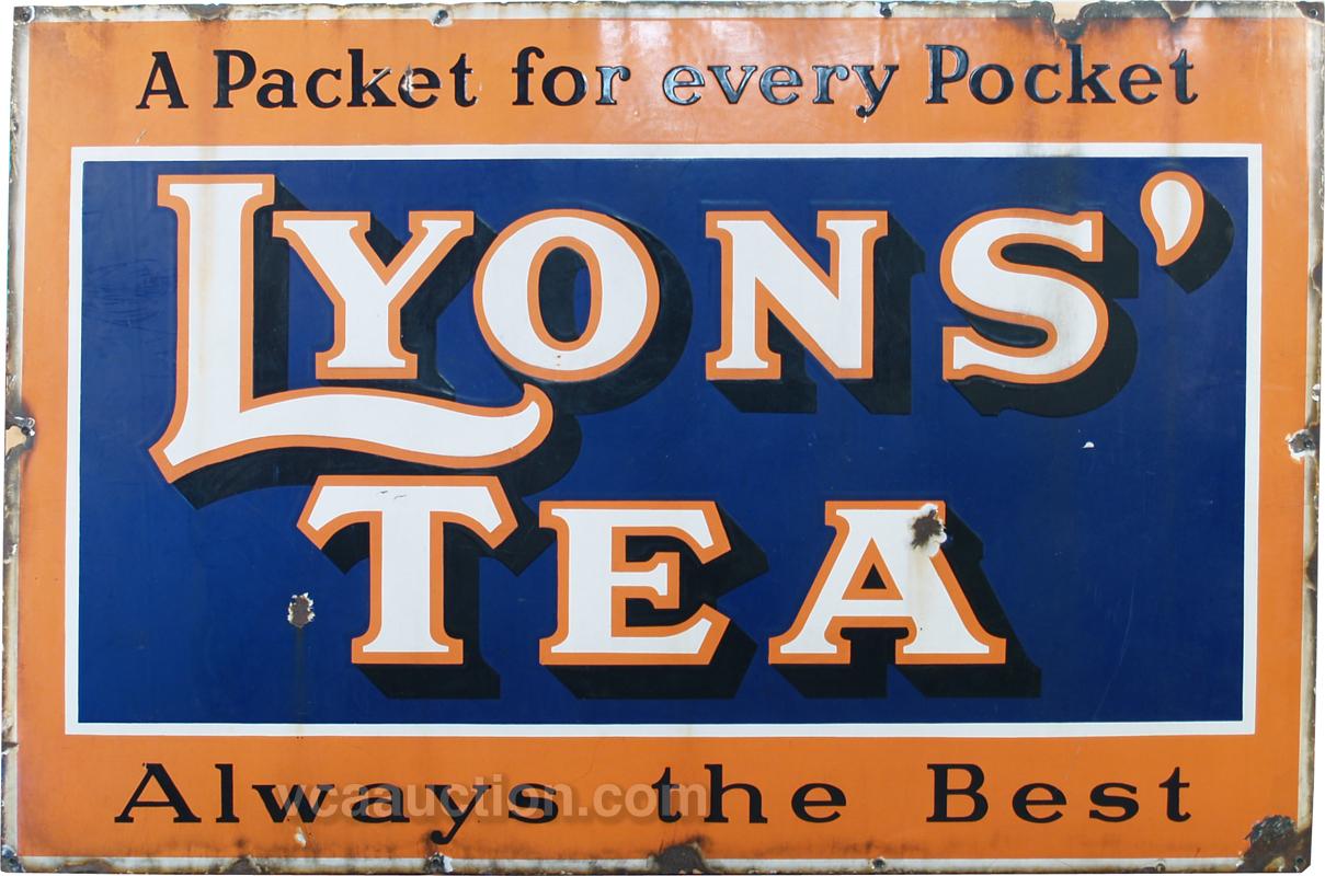 Large Lyons' Tea" Porcelain Sign