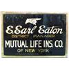 Image 1 : Mutual Life Ins. Co. Of New York Reverse On Glass Sign
