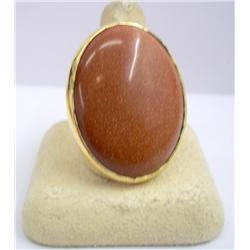 Brass And Amber Statement Ring 24.0 grams