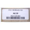 Image 3 : 1921 Morgan Silver Dollar AU58