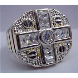 Sterling Silver Men's CZ Ring 12.8 grams