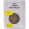 Image 1 : Key Date 1914 Philadelphia mint Barber Half Dollar