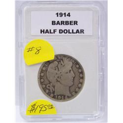 Key Date 1914 Philadelphia mint Barber Half Dollar