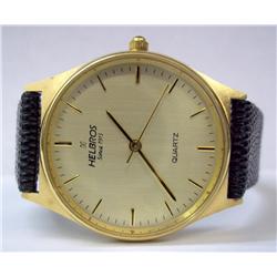 Genuine Helbros Men's Quartz Watch, Leather Band