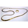 Image 3 : Herringbone Chain w/ 14K Gold Clasp, Costume Ring