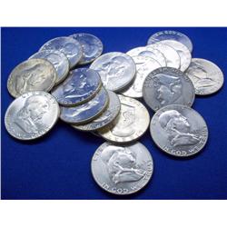 Lot-20 1963 Franklin Half Dollars Silver MS60/63
