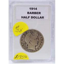 Key Date 1914 Philadelphia mint Barber Half Dollar