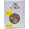 Image 1 : Key Date 1914 Philadelphia mint Barber Half Dollar