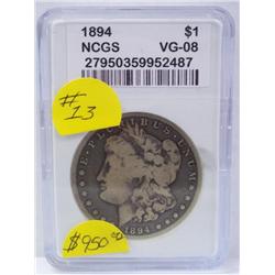 Key 1894 Philadelphia mint Morgan Silver Dollar