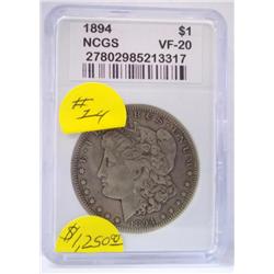 Key 1894 Philadelphia mint Morgan Silver Dollar