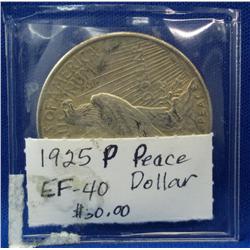 1925-P Liberty Peace "Peace" Silver Dollar EF-40
