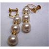 Image 1 : 18K Gold Ladies Cultured Pearl Earrings-Drop Style