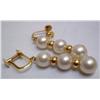 Image 2 : 18K Gold Ladies Cultured Pearl Earrings-Drop Style