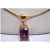 Image 3 : Amethyst and Diamond Pendant & Earring Set Vermeil