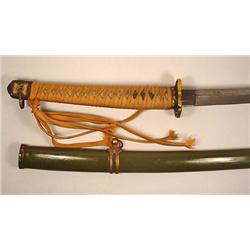 WW2 JAPANESE ARMY OFFICERS SAMURAI SWORD W/ SCABBA