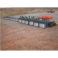 30' LIGHT POLE W/400W METAL HALIDE FIXTURES HALF WAY UP W/BRACKETS, 2 BULLHORN 2000W METAL HALIDE FI