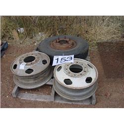 TRUCK WHEELS & 1 TIRE (3X)