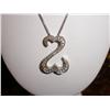 Image 1 : JANE SEYMOUR 14K WHITE GOLD OPEN HEART DIAMOND PENDANT & CHAIN