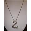 Image 2 : JANE SEYMOUR 14K WHITE GOLD OPEN HEART DIAMOND PENDANT & CHAIN