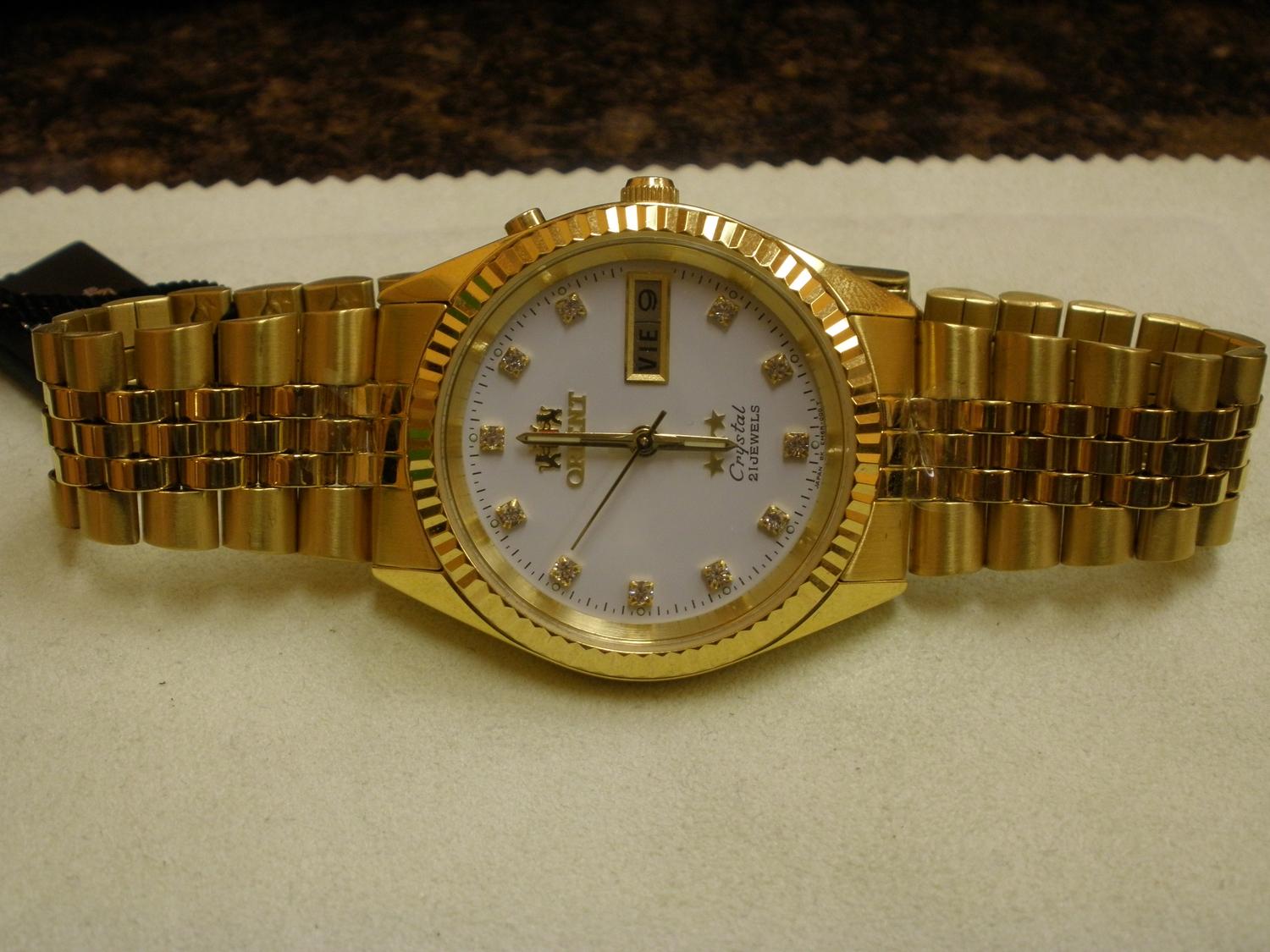 MENS GOLD PLATED ROLEX STYLE ORIENT WATCH