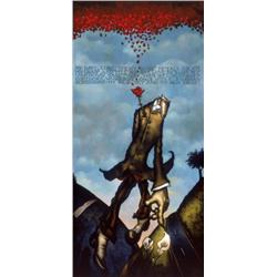 Markus Pierson Red Sky Blue Heart Serigraph