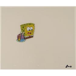 Original Spongebob Cel Production Holding Gary Art