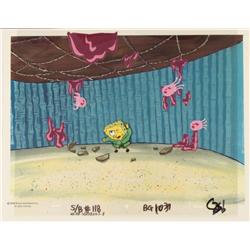 Attack SpongeBob Fish Original Animation Cel Background