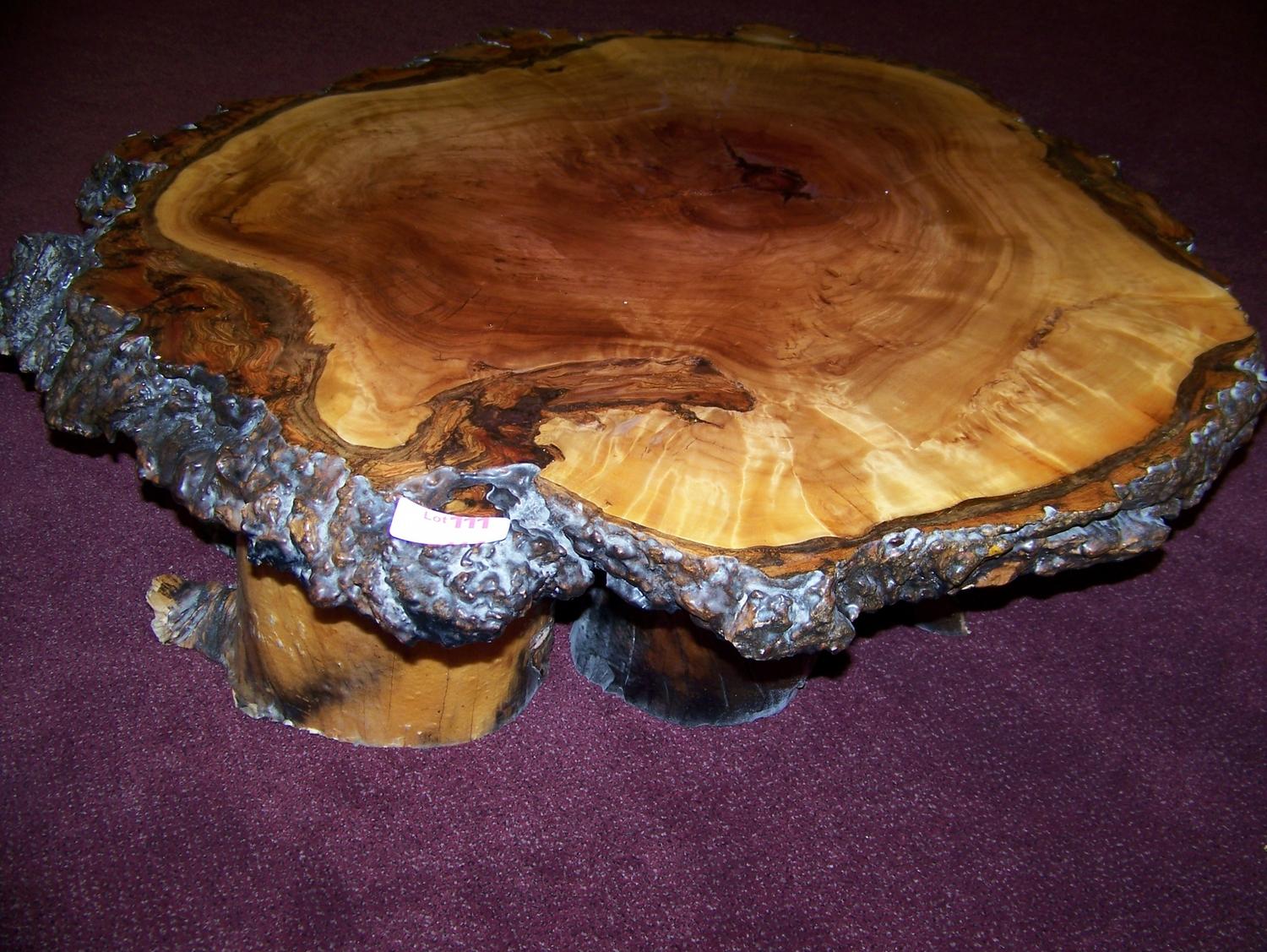 Vintage Natural wood coffee table 14T x 38 W including glass top