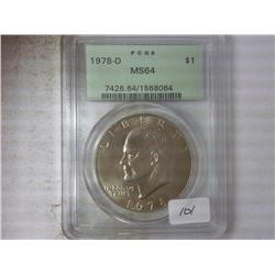 1978-D IKE DOLLAR PCGS MS64