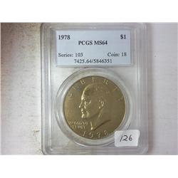 1978 IKE DOLLAR PCGS MS64