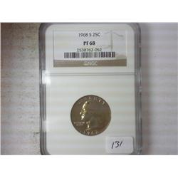 1968-S WASHINGTON QUARTER NGC PF68