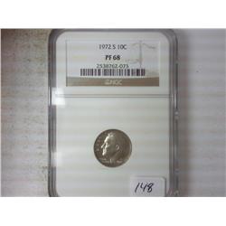 1972-S ROOSEVELT DIME NGC PF68