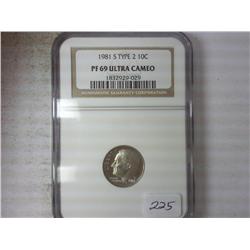 1981-S TYPE II ROOSEVELT DIME NGC PF69 ULTRA CAM