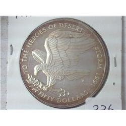 1991 MARSHALL ISLANDS $50 PROOF SILVER