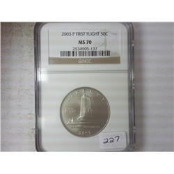 2003-P 1ST FLIGHT HALF DOLLAR NGC MS70
