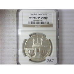 1984-S OLYMPICS US SILVER DOLLAR NGC PF69 ULTRACAM