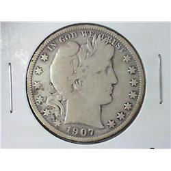 1907-O BARBER HALF DOLLAR (VERY GOOD)