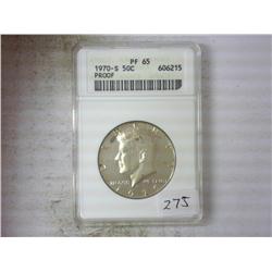 1970-S KENNEDY HALF DOLLAR ANACS PF65