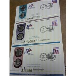 3 US MINT STATE QUARTER FDC'S (AK, AZ, HA)