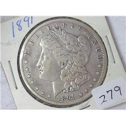 1891-CC MORGAN SILVER DOLLAR