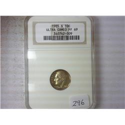 1985-S ROOSEVELT DIME NGC PF69 ULTRA CAMEO