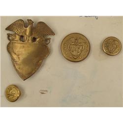 4 1884 St. Johns Military Academy Buttons Vintage