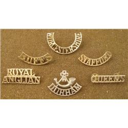 6 Victorian British Shoulder Titles Badges Royal Regime