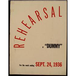 Dummy Rehearsal Issue LIFE Magazine Sept 24 1936 RARE